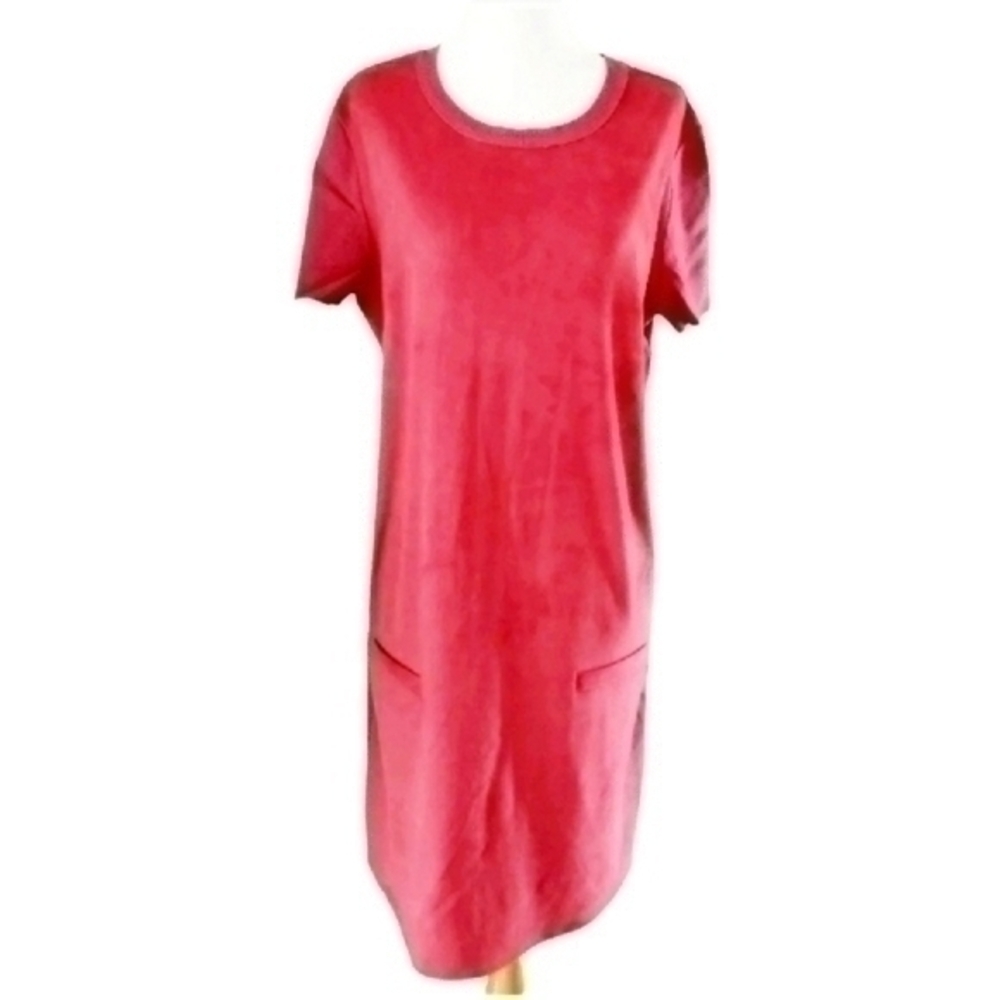 NEW YORK AND CO SUEDE FEEL POCKET SHIFT DRESS SZ L